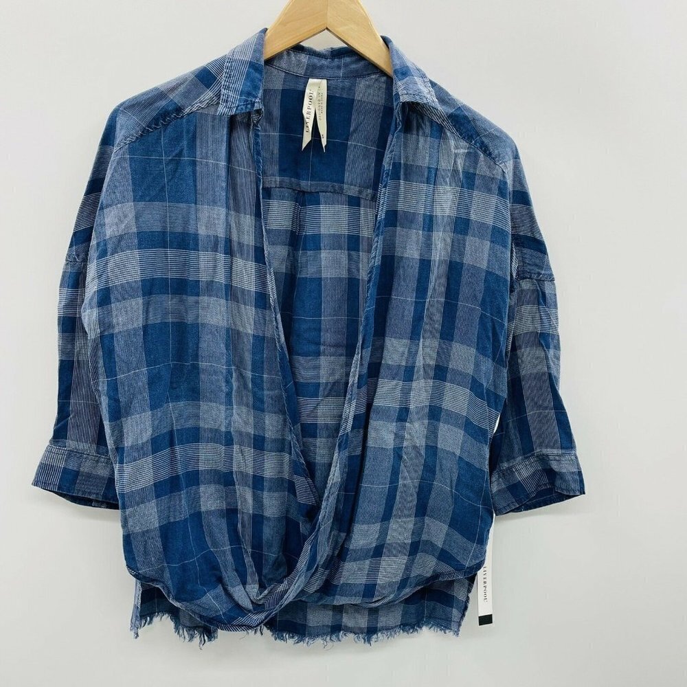 Liverpool Jeans XS 3/4 Sleeve Surplice Blouse 435